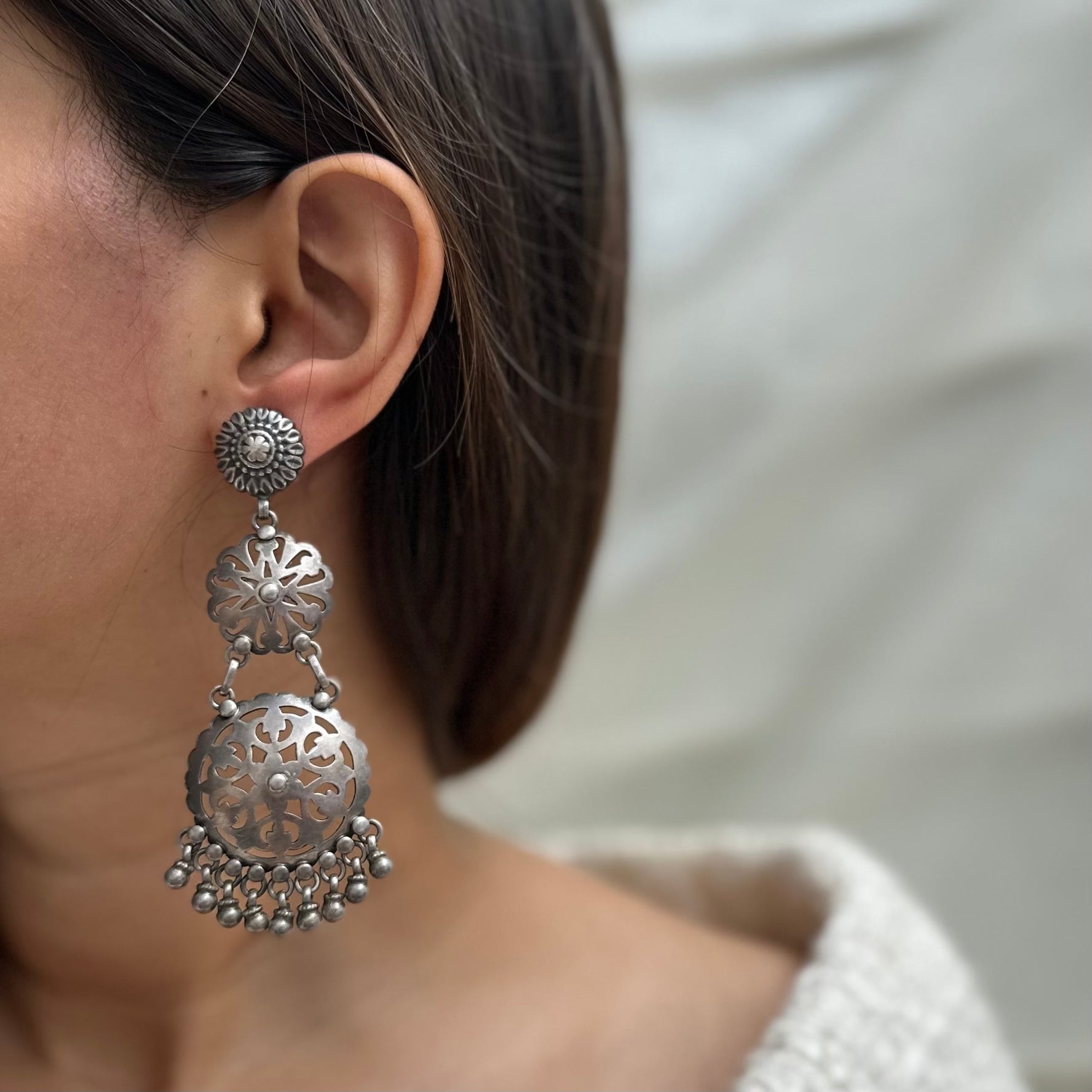 Aarna Silver Earrings