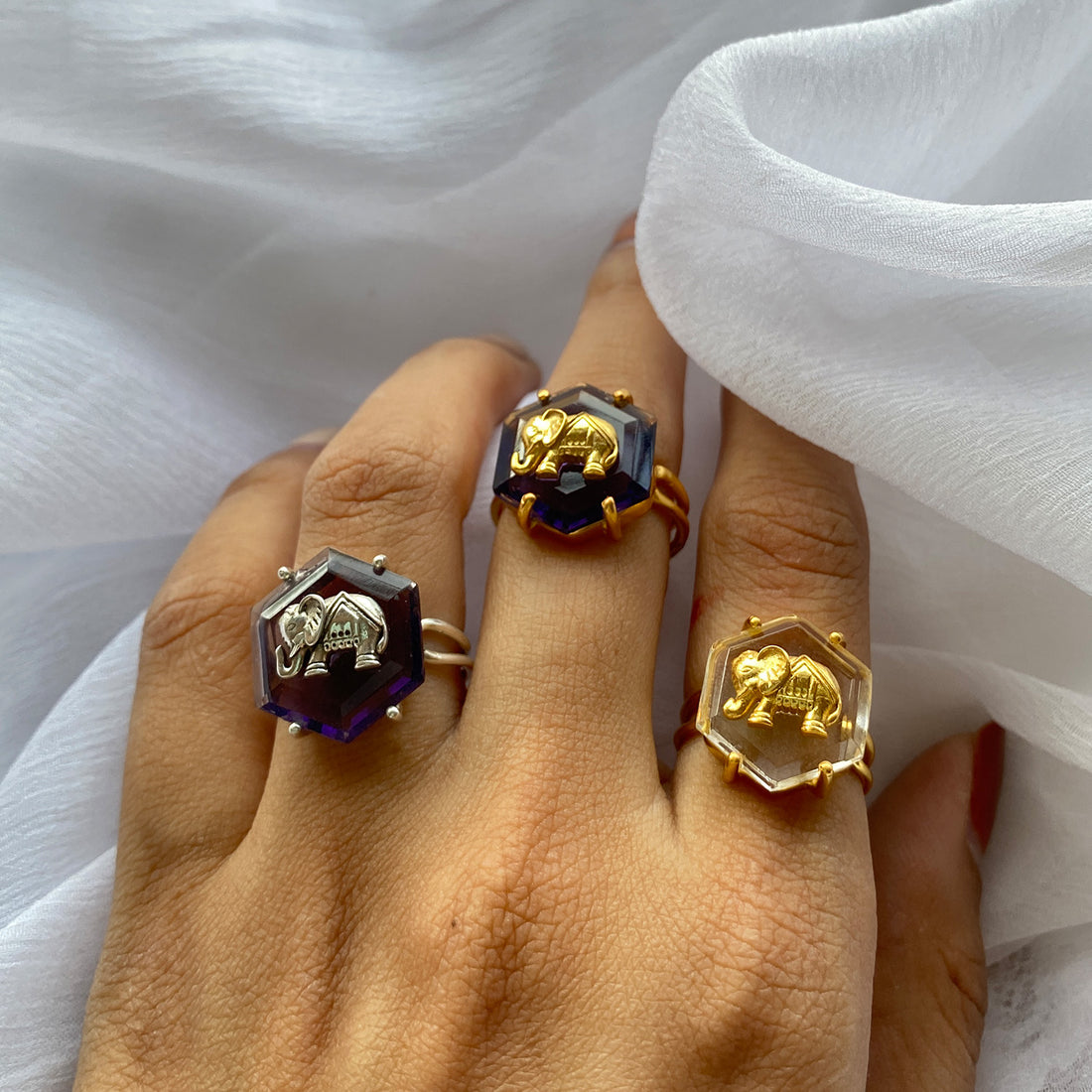 Haathi Ring - Amethyst