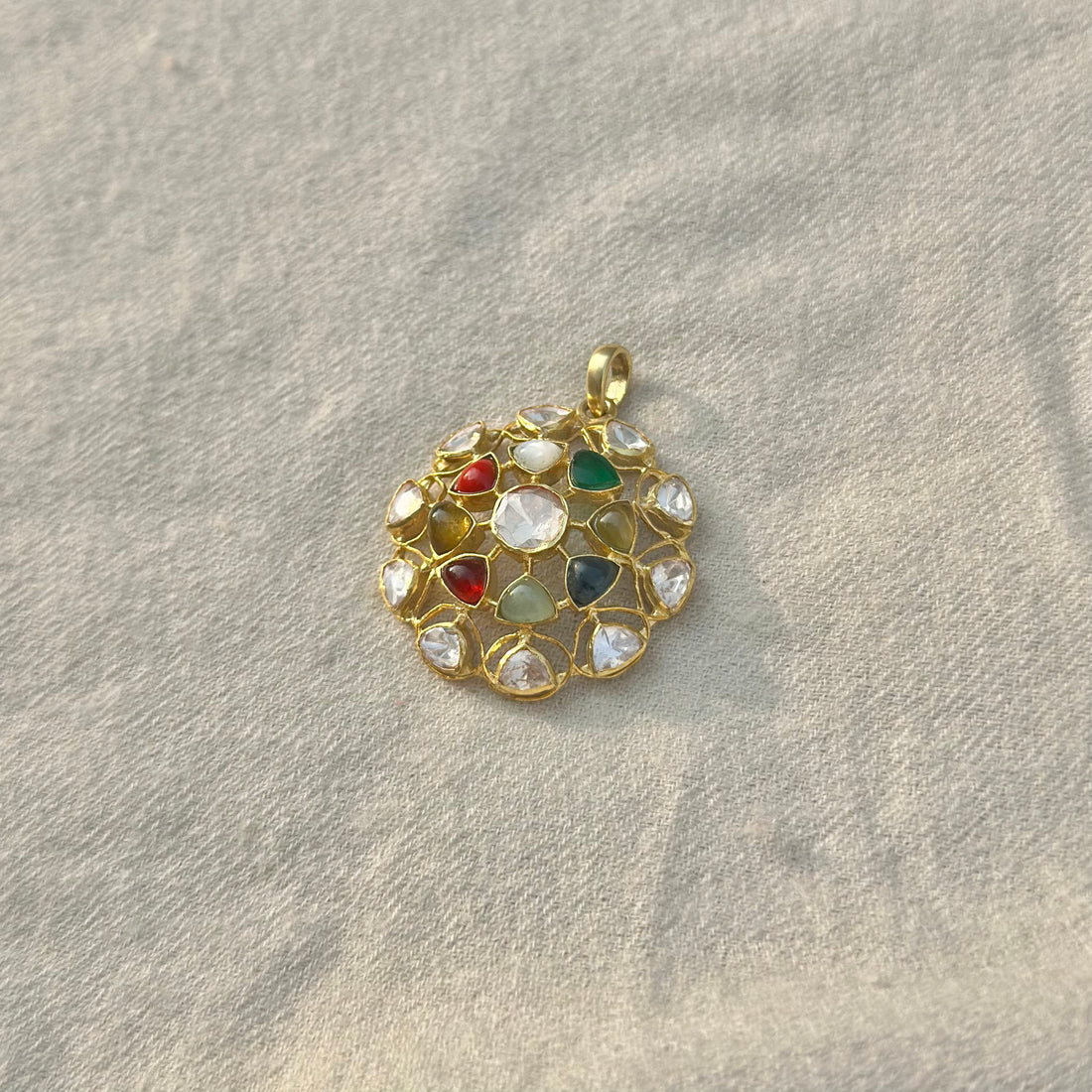 Navratna Moissanite Pendant