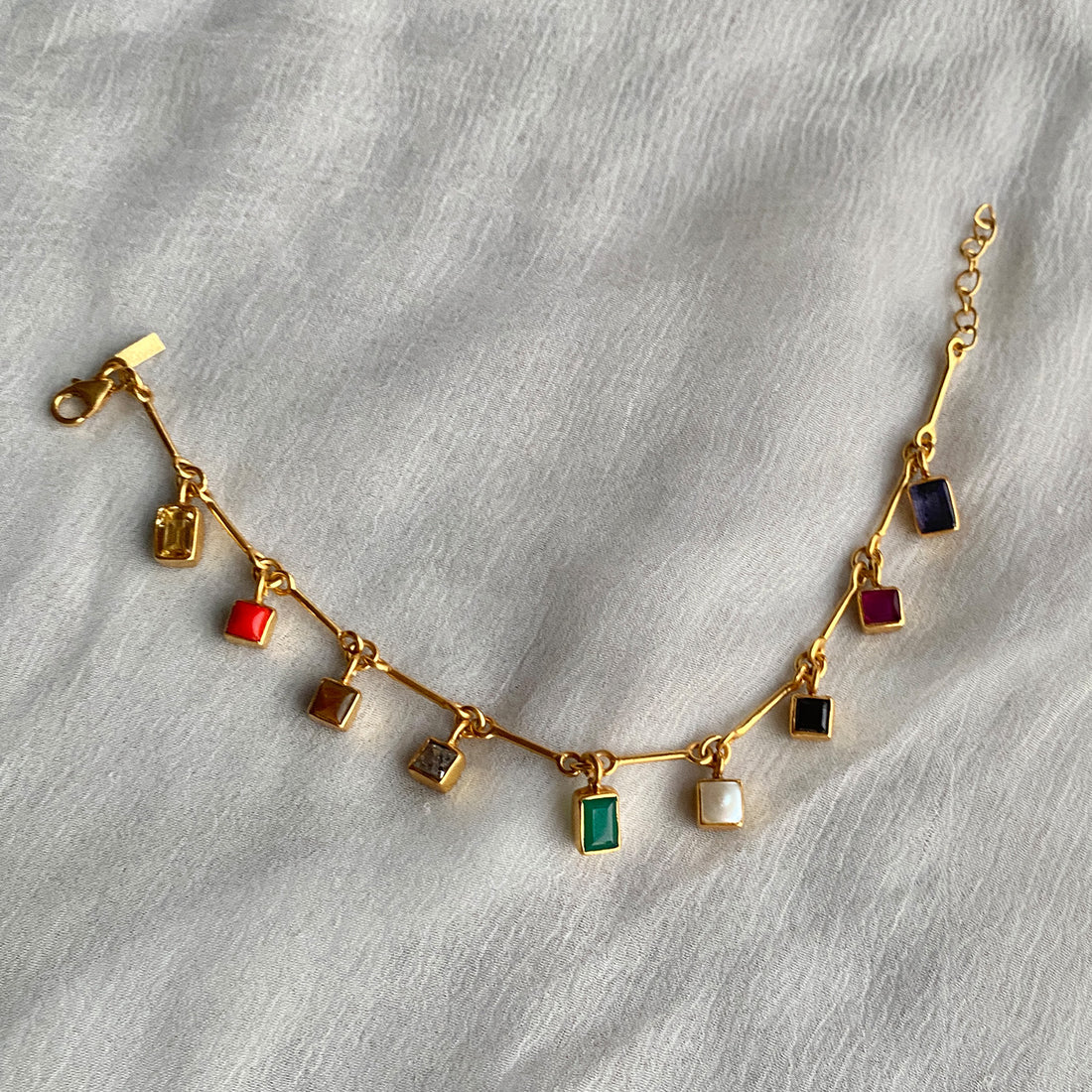 Navratna Bar Bracelet