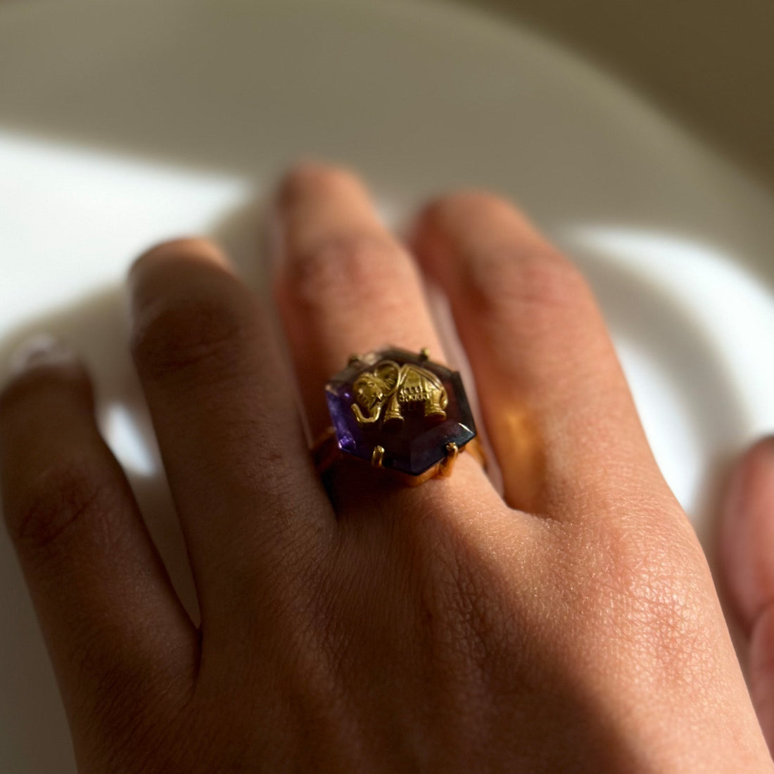 Haathi Ring - Amethyst