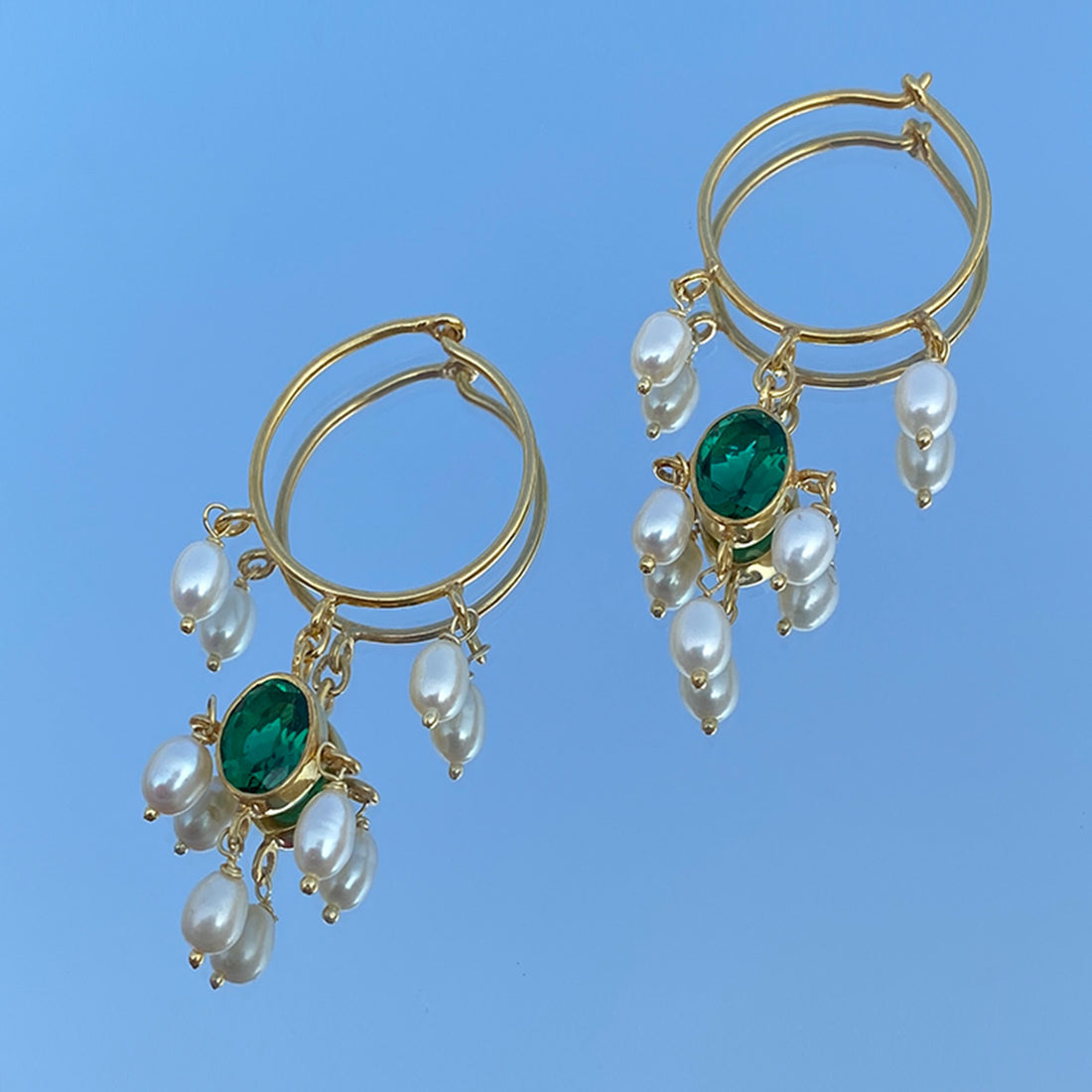 Noor Emerald Hoops