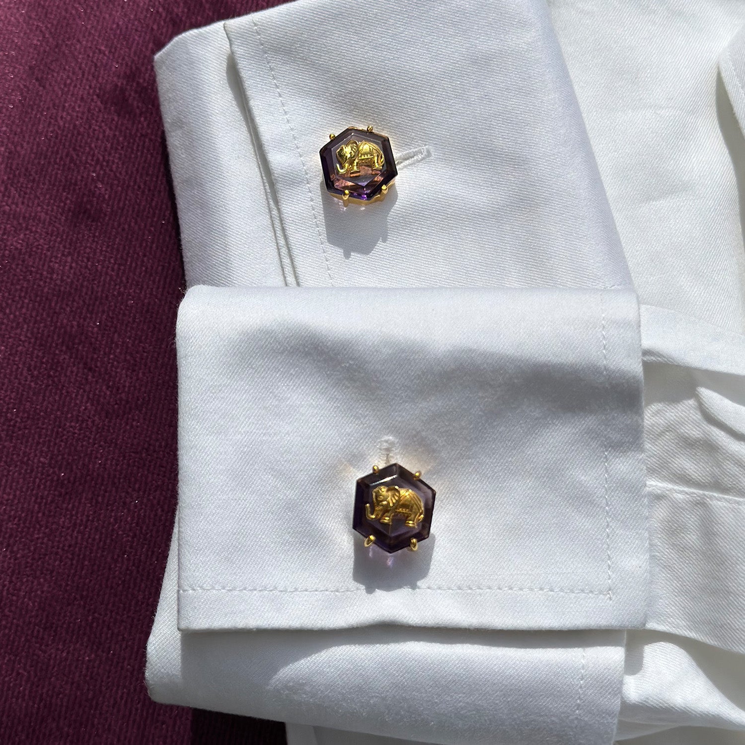 Haathi Amethyst Cufflinks