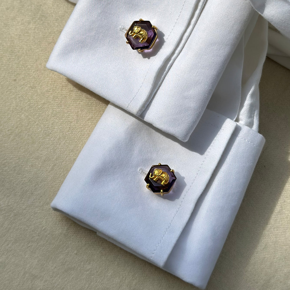 Haathi Amethyst Cufflinks