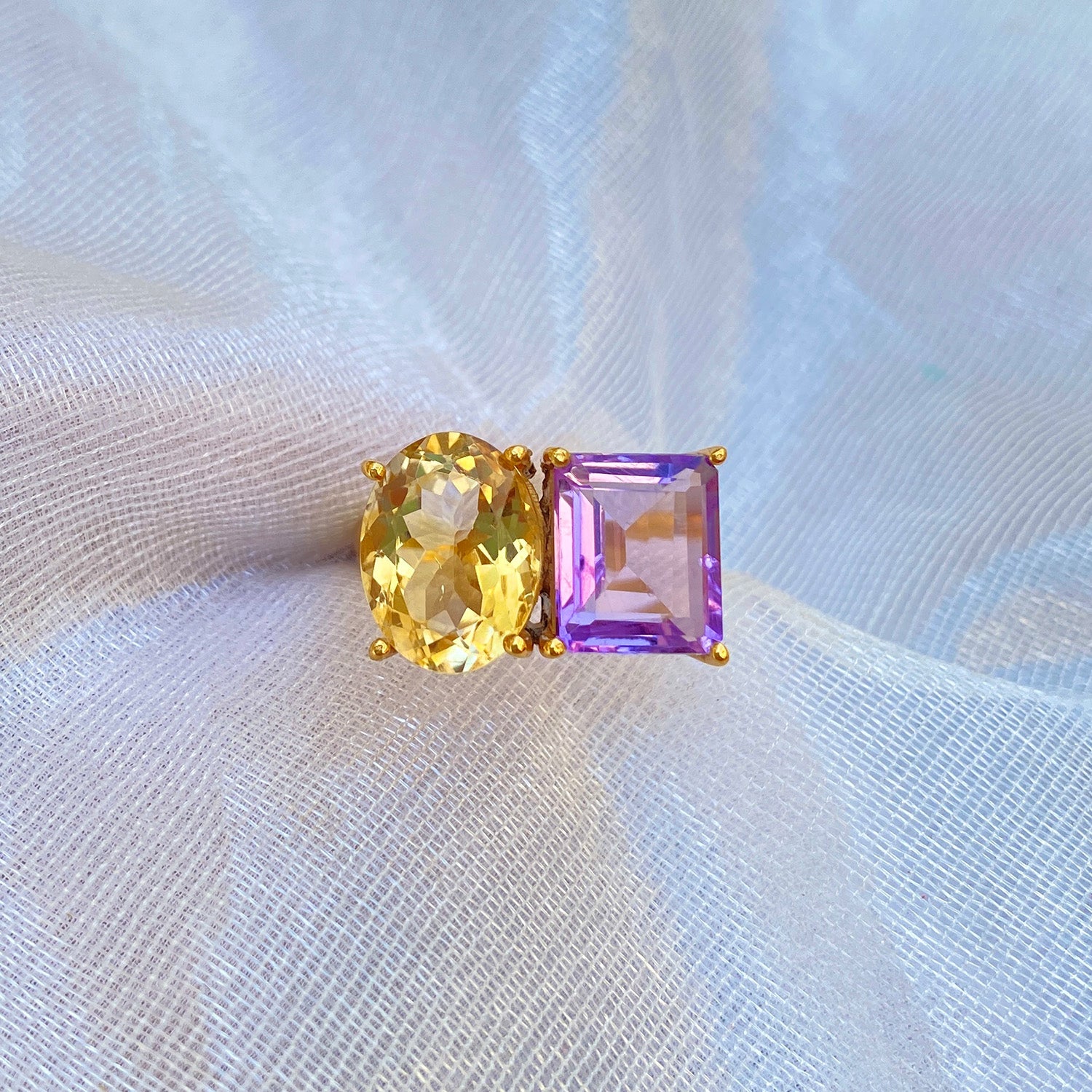 Amethyst - Citrine Ring