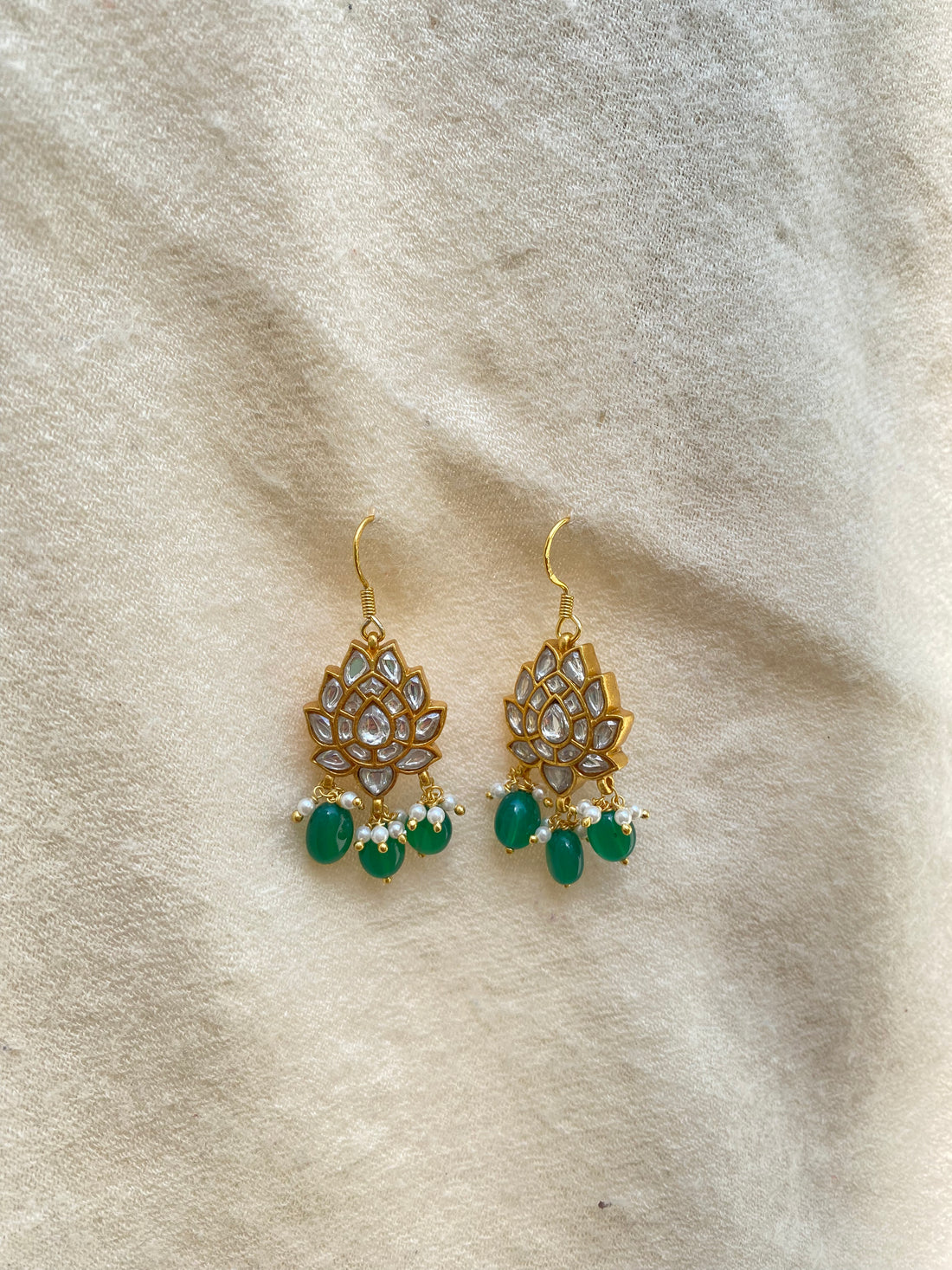 Navratna Lotus Earrings