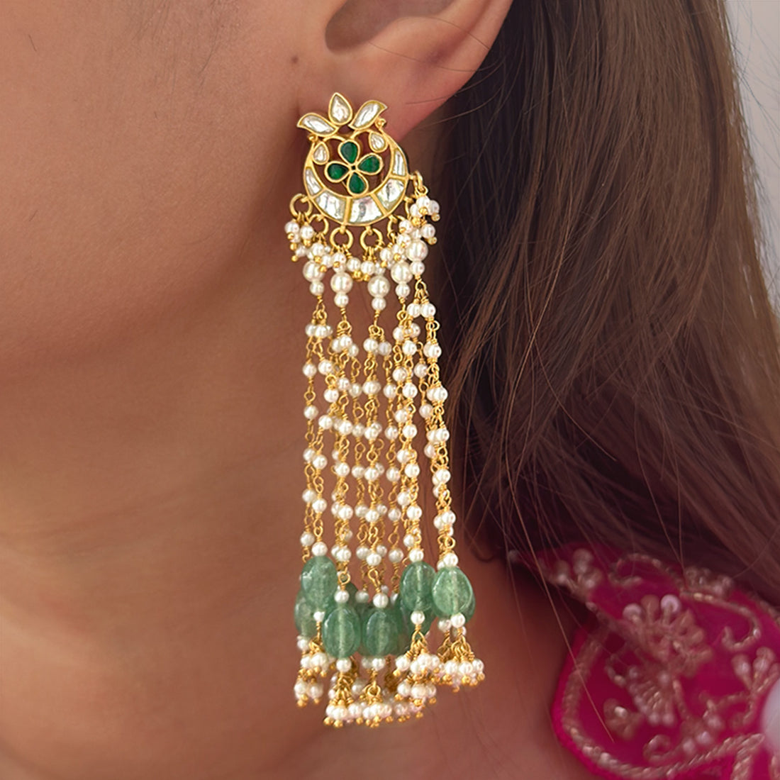 Chaandphool Long Earrings