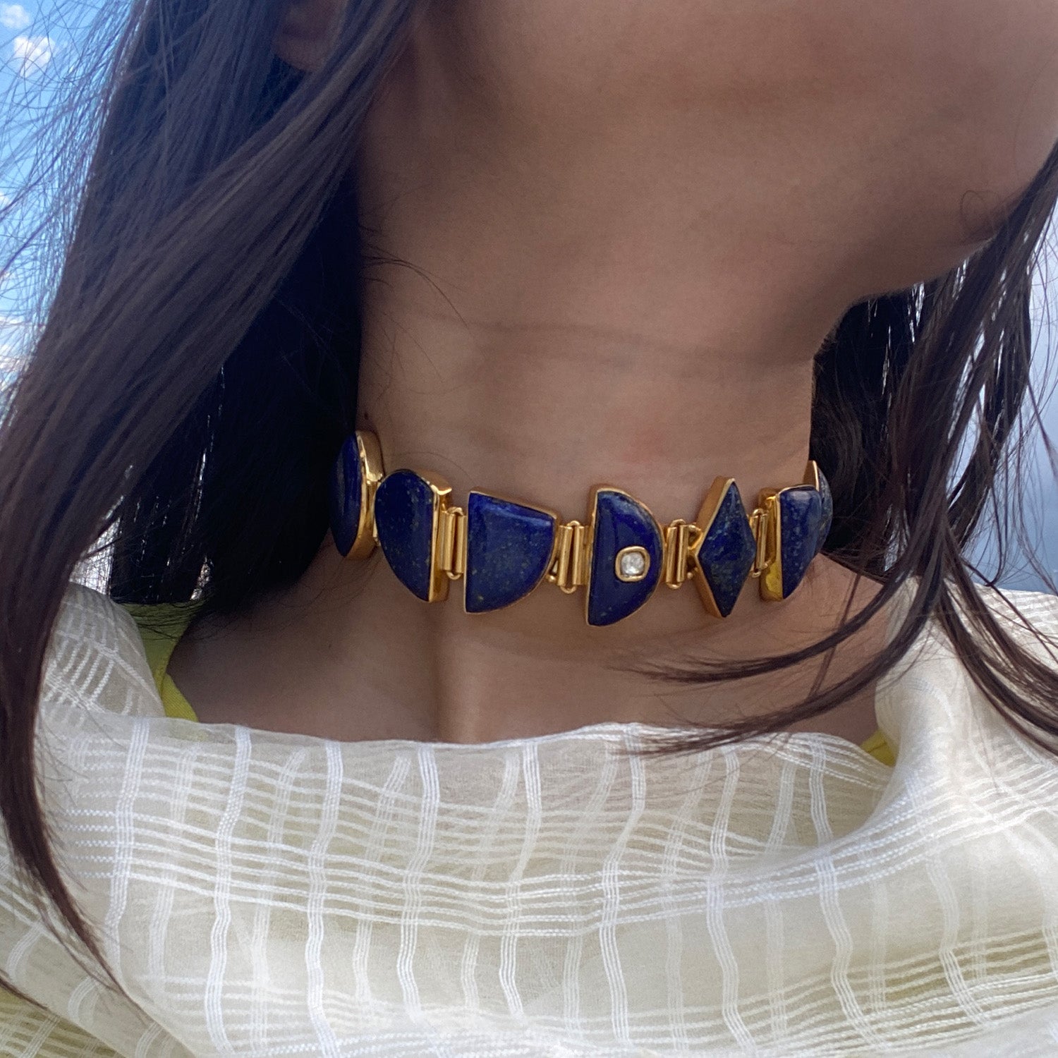 Marwar Lapis - Polki Choker