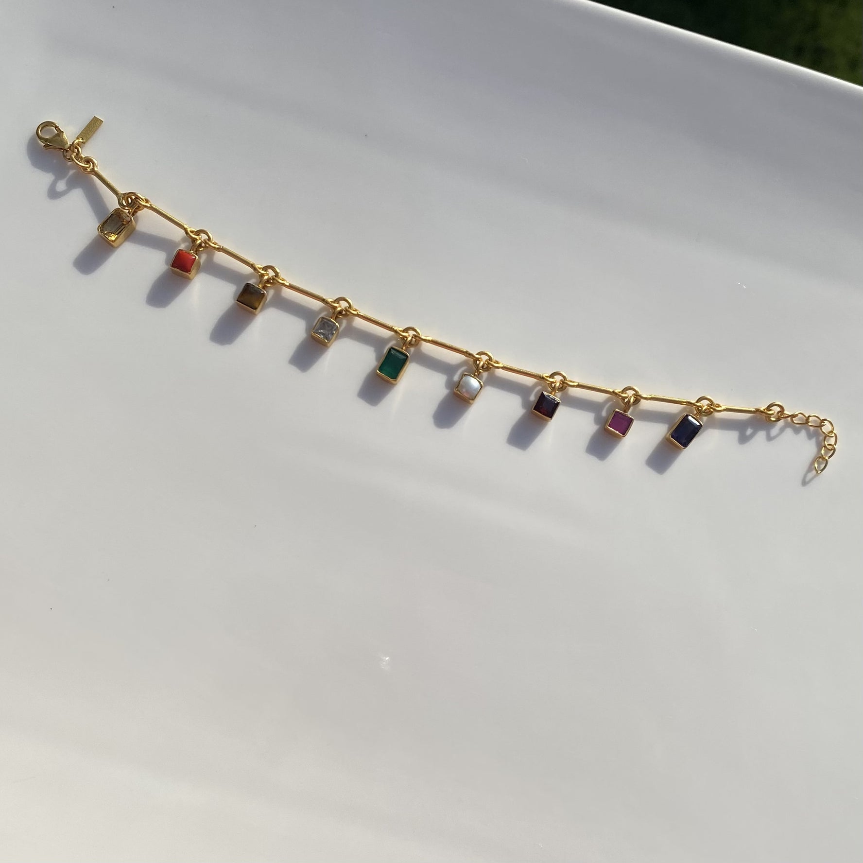 Navratna Bar Bracelet