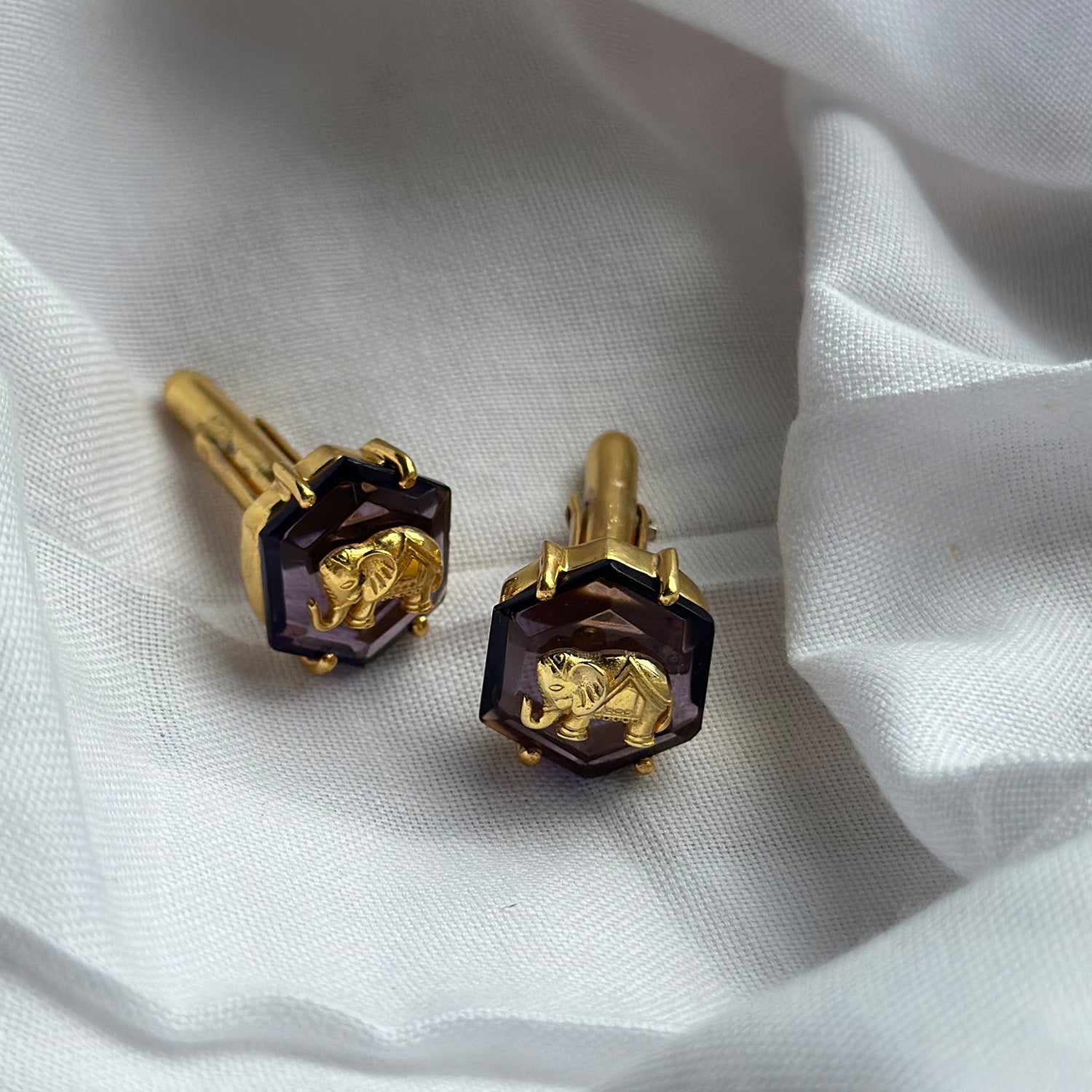 Haathi Amethyst Cufflinks (Pair)