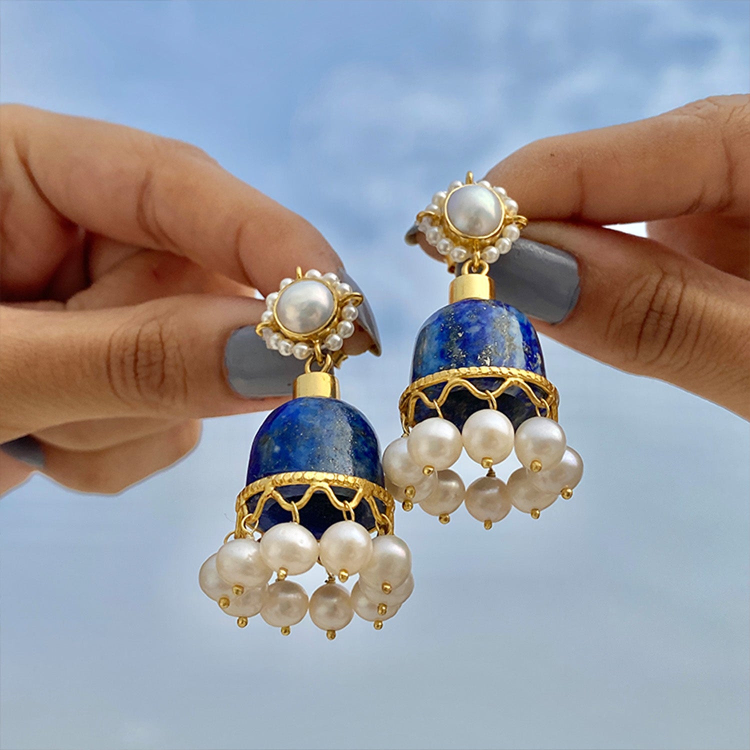 Blue Lapis Jhumki