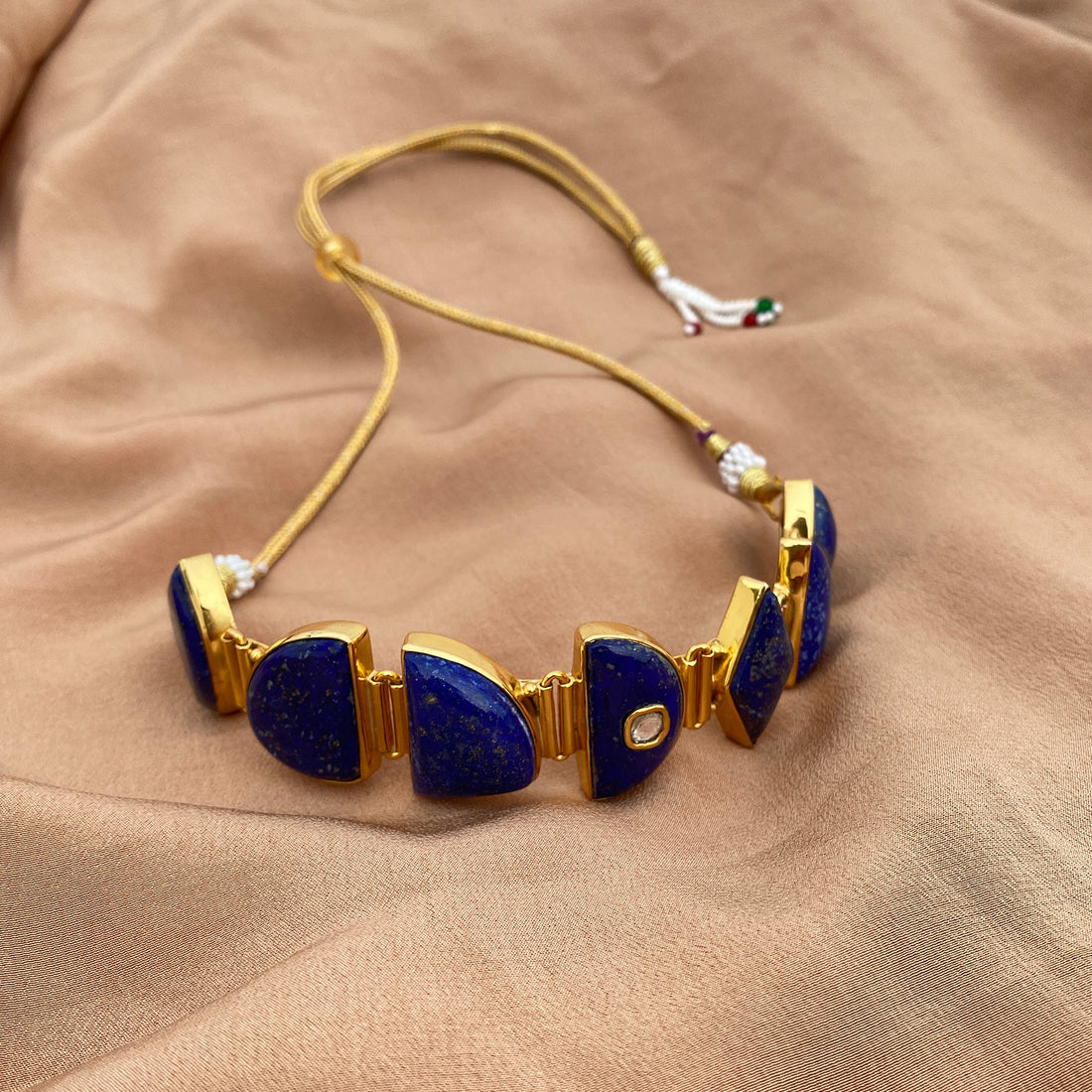 Marwar Lapis - Polki Choker