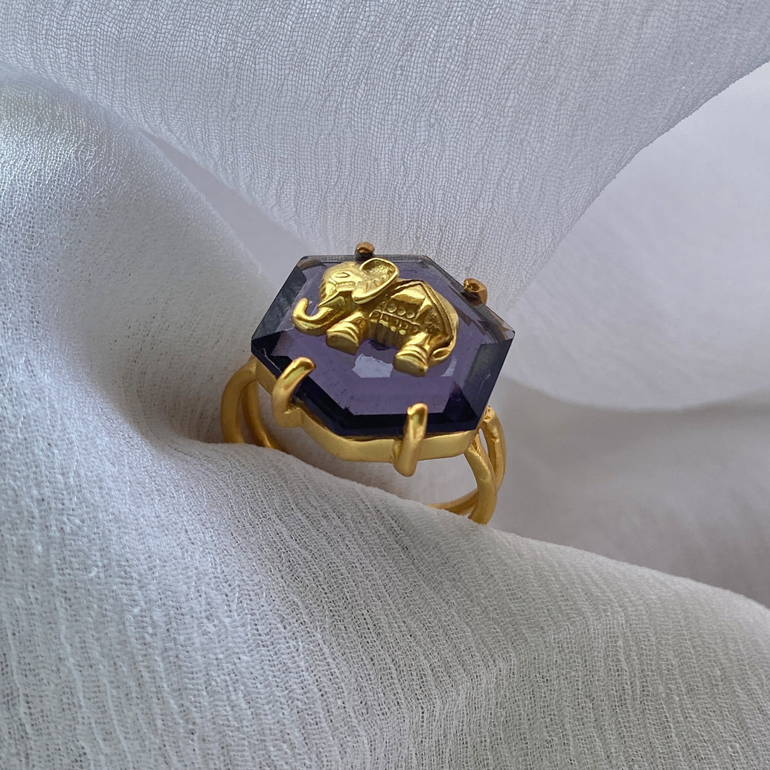 Haathi Ring - Amethyst